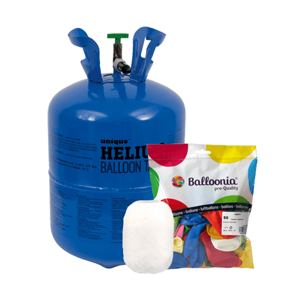 Helium Tank met 150 Ballonnen en Lint - Partywinkel - 8719267034032