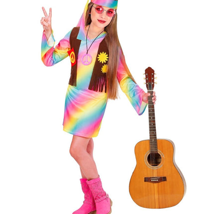 Hippie 60S Jurk Meisje 3 delig - Partywinkel - 8003558733569