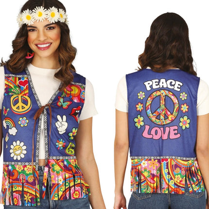 Hippie 60S Vest Dames - Partywinkel - 8434077271438