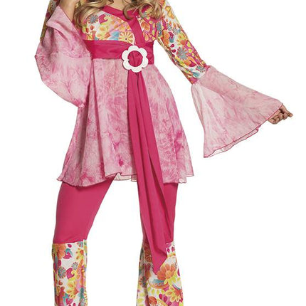 Hippie Kostuum Dames Roze - Partywinkel - 8712026835161