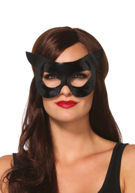 Kat Oogmasker Zwart Vinyl - Partywinkel - 714718510378