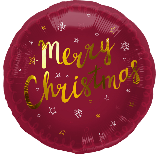 Kerst Helium Ballon Merry Christmas Leeg 45cm - Partywinkel - 8714572660976