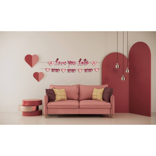 Letterslinger Set 'Love You Lots' - 1,5 meter - Partywinkel - 8714572248808