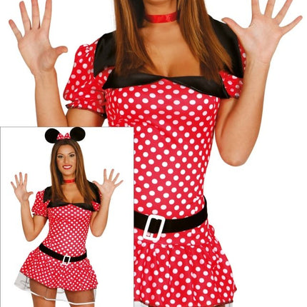 Minnie Mouse Kostuum Wit Rood Dames - Partywinkel - 8434077805091