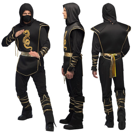 Ninja Pak Zwart Goud Heren - Partywinkel - 8712026844521