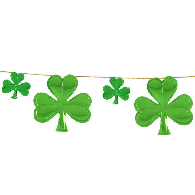 St. Patrick'S Day Slinger Groen Klavertje Vier 3m - Partywinkel - 8712026449306