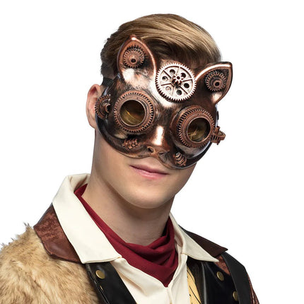 Steampunk Masker Bruin Konijn - Partywinkel - 8712026545763