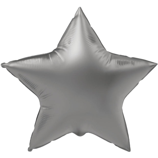 Ster Helium Ballon Zilver Leeg 45cm - Partywinkel - 8714572106054