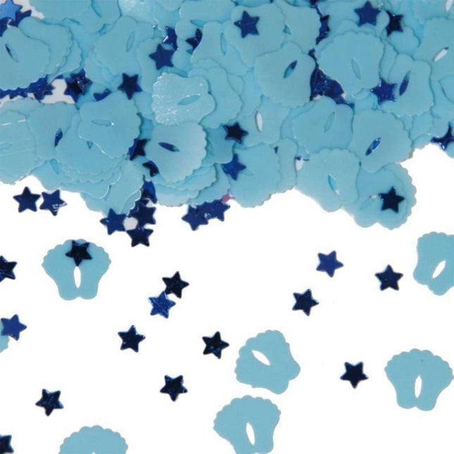 Tafelconfetti Voetjes Blauw 1cm 600st - Partywinkel - 8714572053242