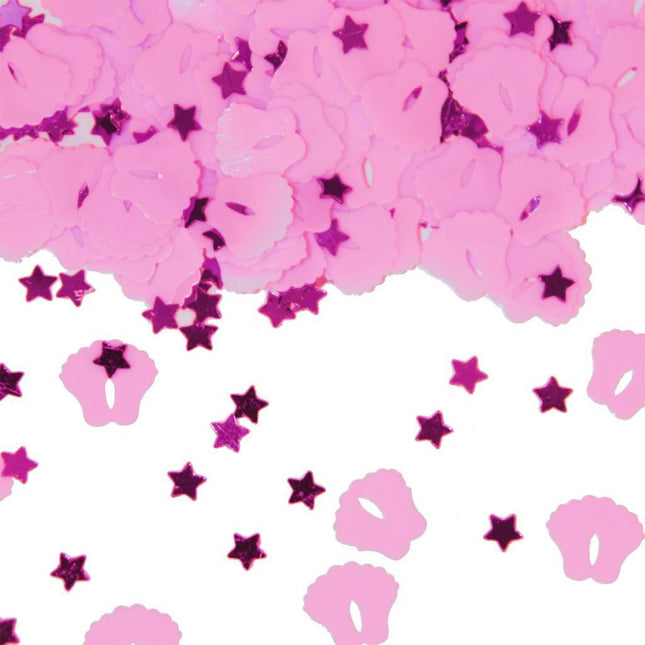 Tafelconfetti Voetjes Roze 1cm 600st - Partywinkel - 8714572053259