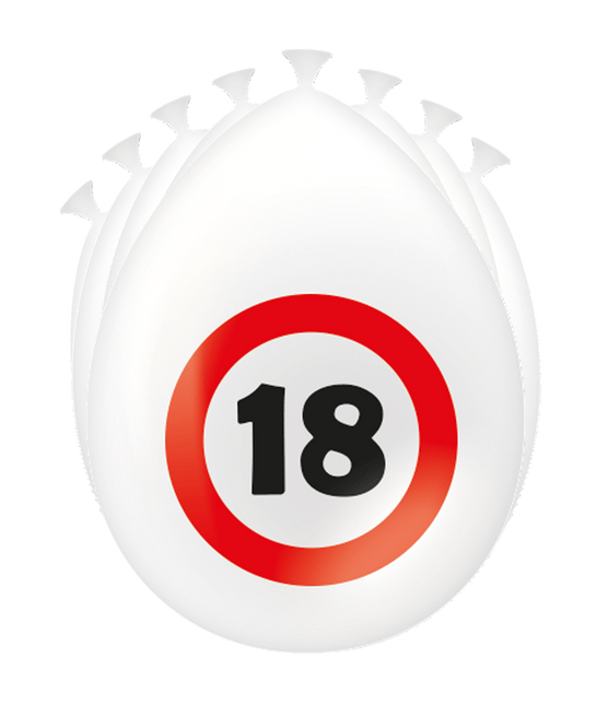 18 Year Balloons Traffic Sign 30cm