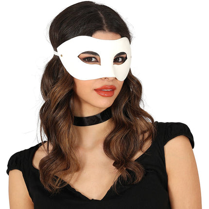 Witte Oogmasker Beschilderbaar - Partywinkel - 8434077120743