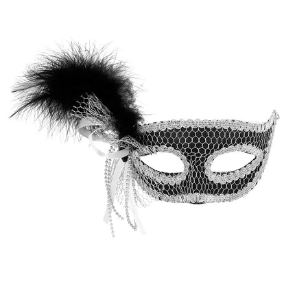 Zwarte Oogmasker Venice Flapper - Partywinkel - 8712026001993